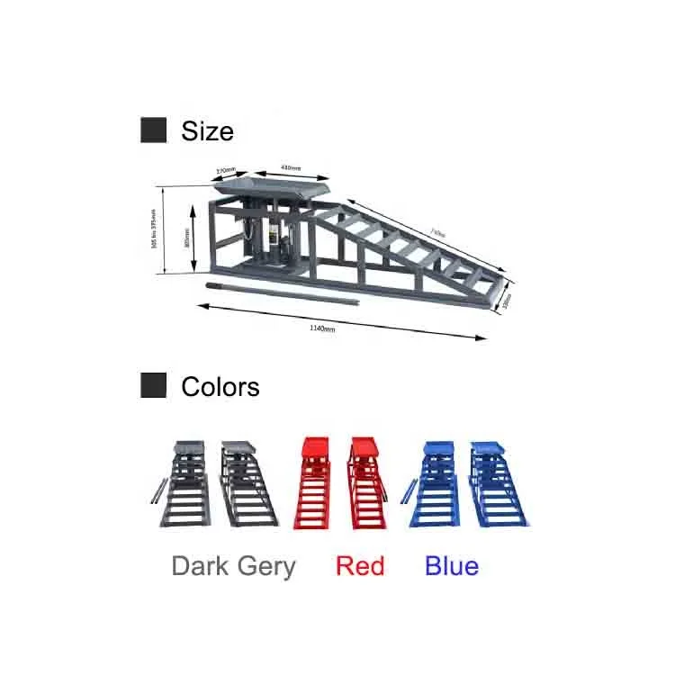 wholesale Car Ramp 2 Ton Portable Car Van Mechanic Shop Garage Heavy Duty Wide steel Ramps hydraulic car lifting ramp