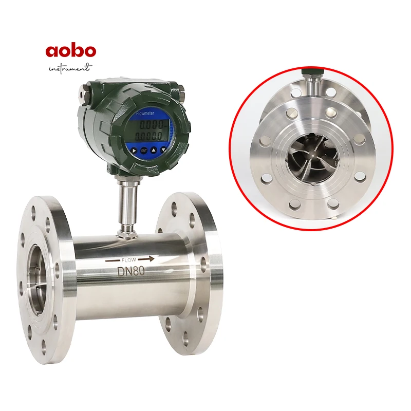 fuel diesel flow meter intelligent explosion-proof integrated lcd display turbine water sanitary flowmeter