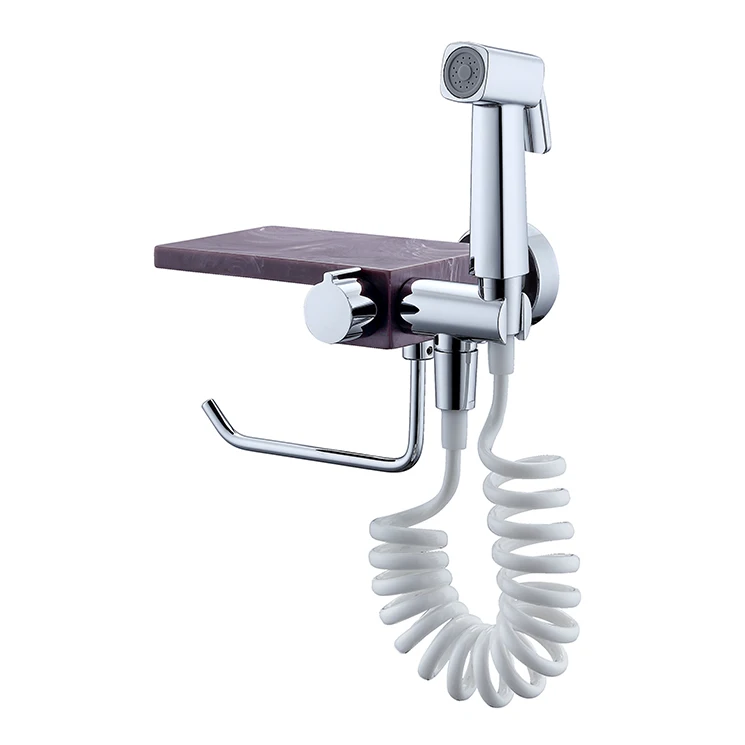 Flower is aspersed Spray gun shelf Toilet paper hanging rack Shower faucet bathroom accessories Toilet faucet