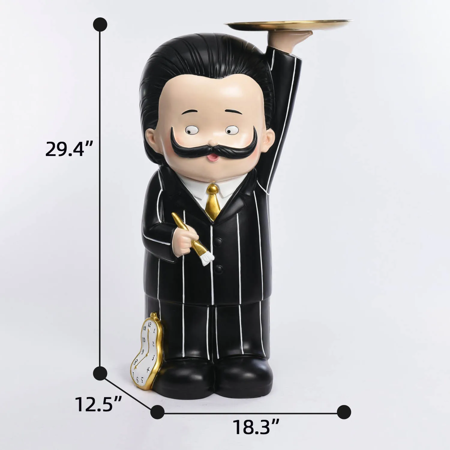 Room Storage Candy Cosmetics Resin Painter Large Size Statue Stylish Home Decor with Iron Tray