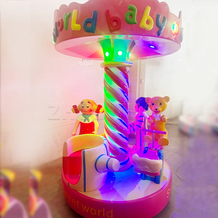 Zhuoyuan Kid Rides Amusement Mini 6 Horse Coin Operated Carousel Horse Sale Prices For Shopping Center