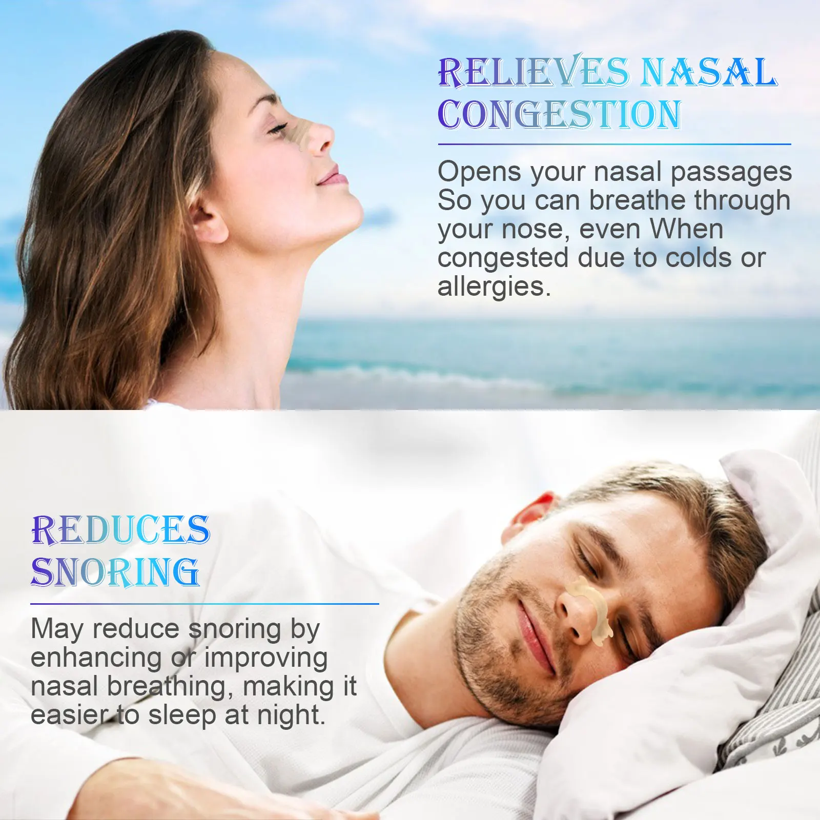 Free Sample Oem Clear Best Adhesion Anti Snore Breathe Right Nasal Strips for Exercise Breathe