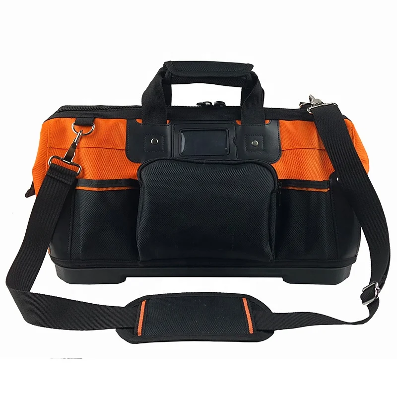 Electrical Tools Bag Heavy Duty With Plastic Base Water-Resistant 16 Inch Work Bag For Tools