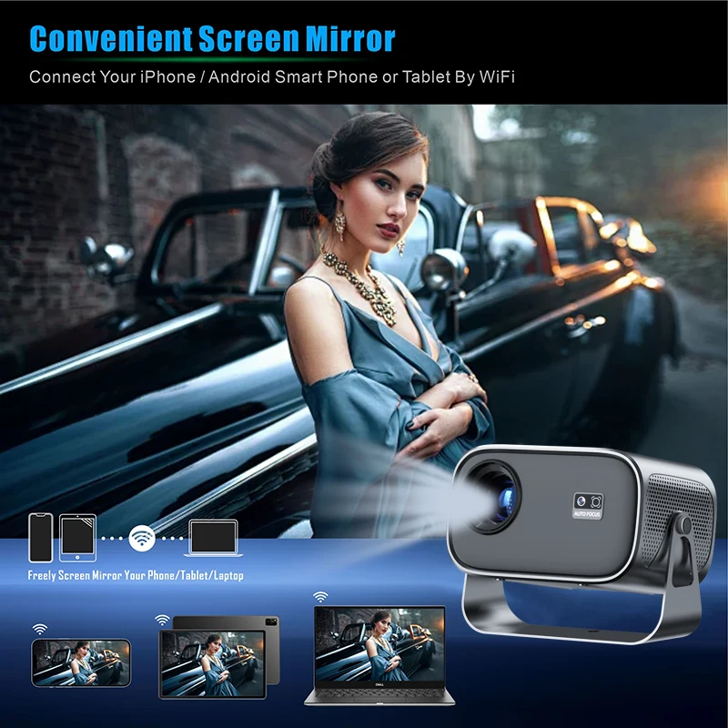 Home Theater Video Smart Android  Wireless Phone Portable Mini 4K Projector