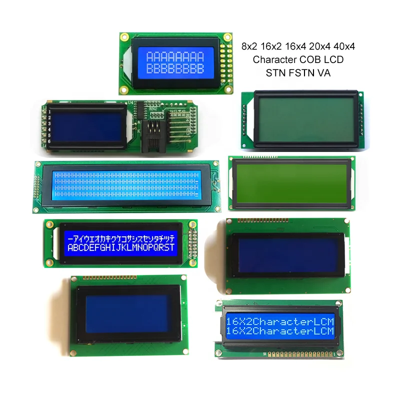 
8x2 16x2 16x4 20x4 40x4 STN FSTN VA LCD Display Modules 