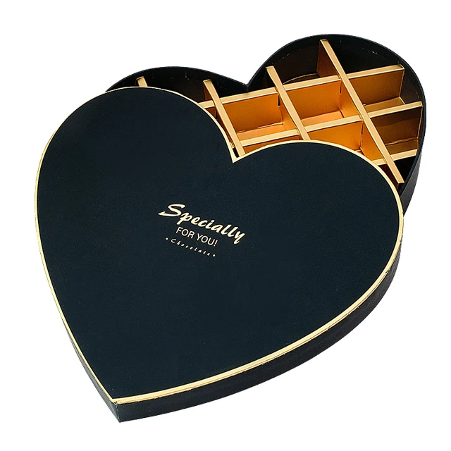 Luxury High End Valentines Chocolate Truffle Heart Shape Boxes Packaging With Dividers Red Pink Lovely Heart Shape Chocolate Box