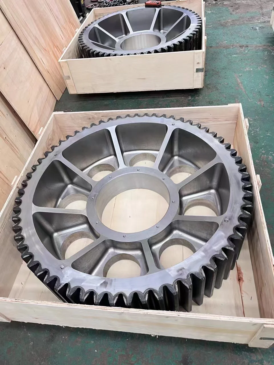 ISO 9001 Customized steel large ring gear straight tooth concrete mixer crane ring gear