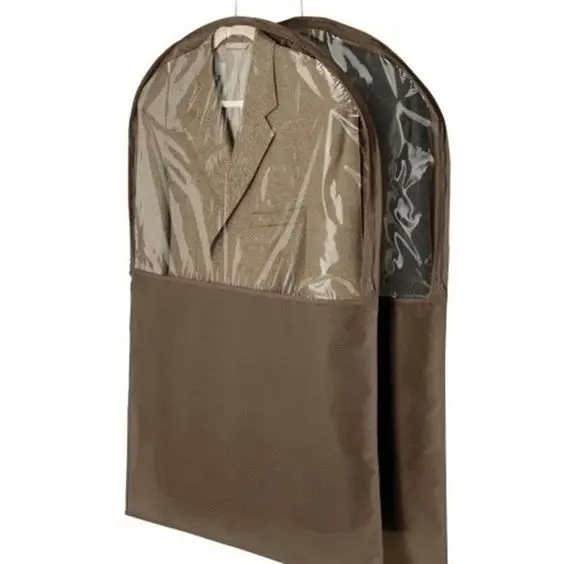 dustproof waterproof dress hanging garment bag suit dust cover,  PEVA transparent garment bags With PVC Window/