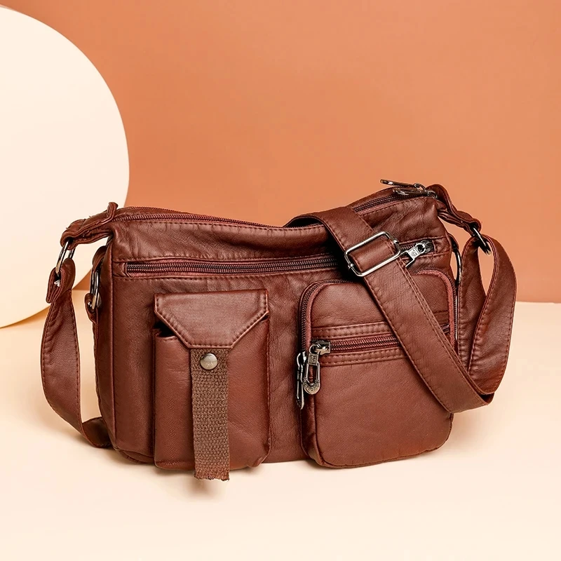 New Design Women Shoulder Bag Pu Leather Crossbody Bag Soft Messenger Bag Large Capacity Leather Purses bolsa feminine