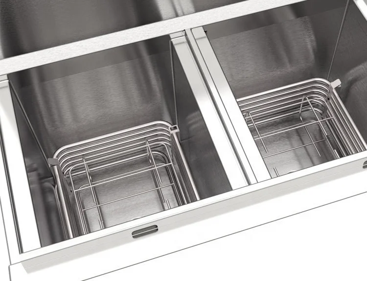 40L deep fryer chicken french fries onion ring fish and chips electric open fryer two baskets