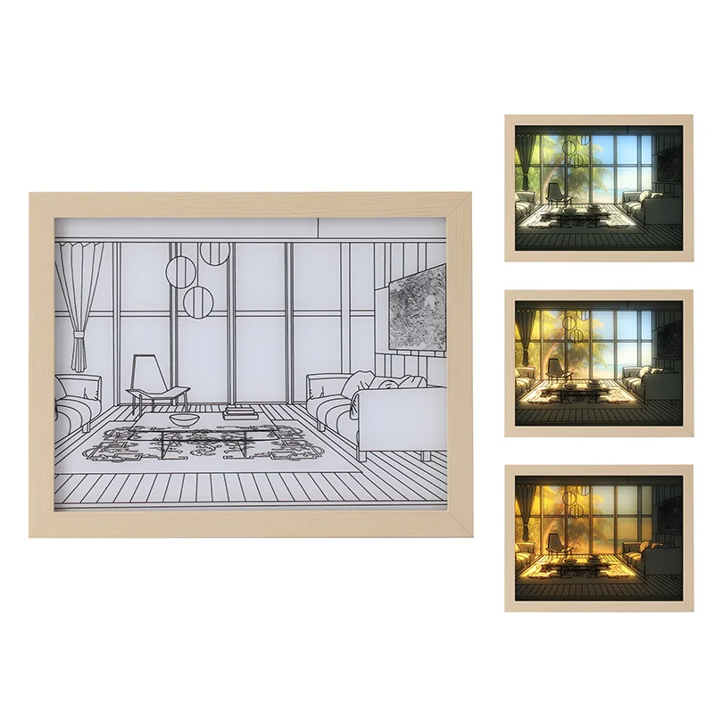 Modern artwork LED light painting bedroom living room decoration painting and wall arts illuminated paintings