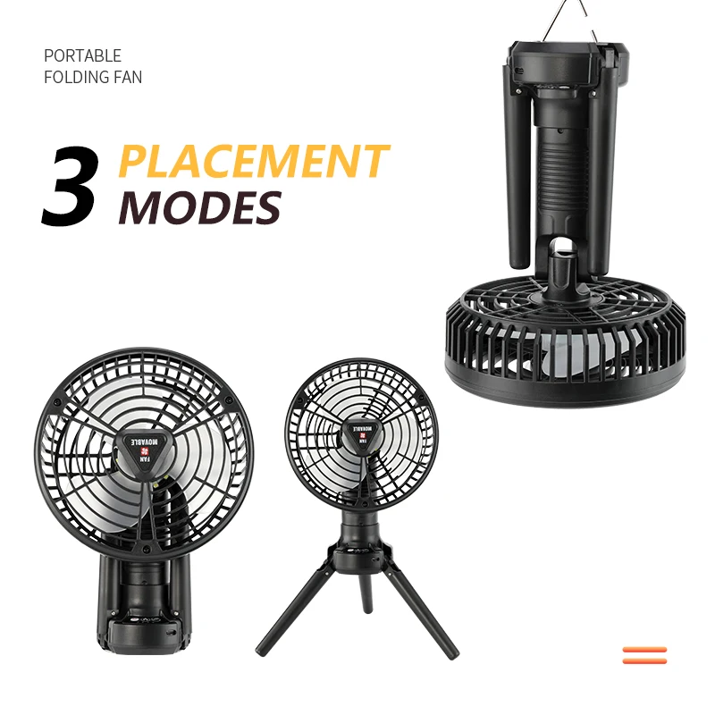 Hot Selling 7500mah Household outdoor camping Remote Control Desk Fan Led Ceiling Camping Light Fans With  Tripod