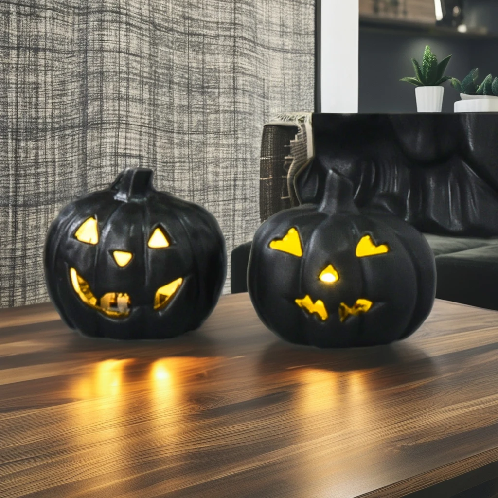 Customized Halloween Festival Cute Ceramic Ghost LED Light Decoration Other Home Decor Porcelain& Ceramic