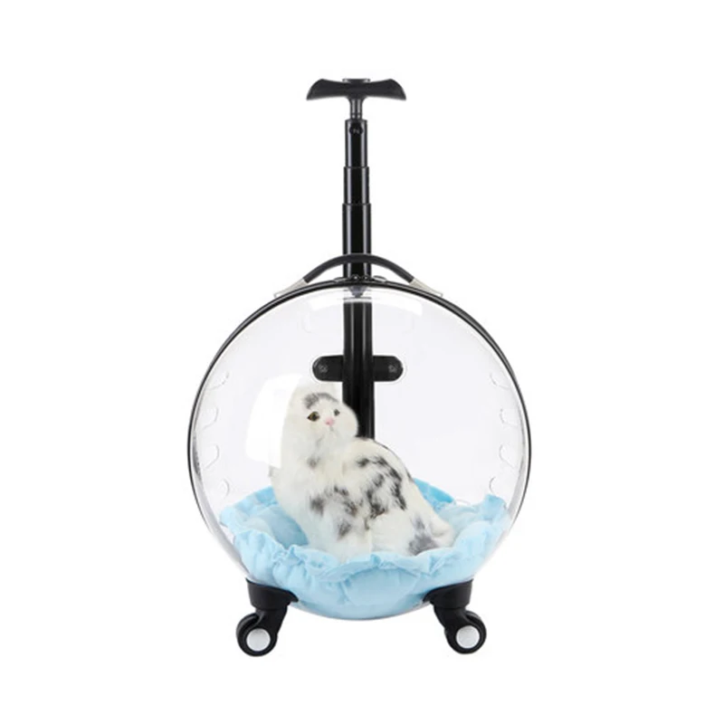 Cat Bag Out Portable Trolley Suitcase For Pet Panoramic Space Capsule Makes Pet Travel Convenient Pet Carrier Bag
