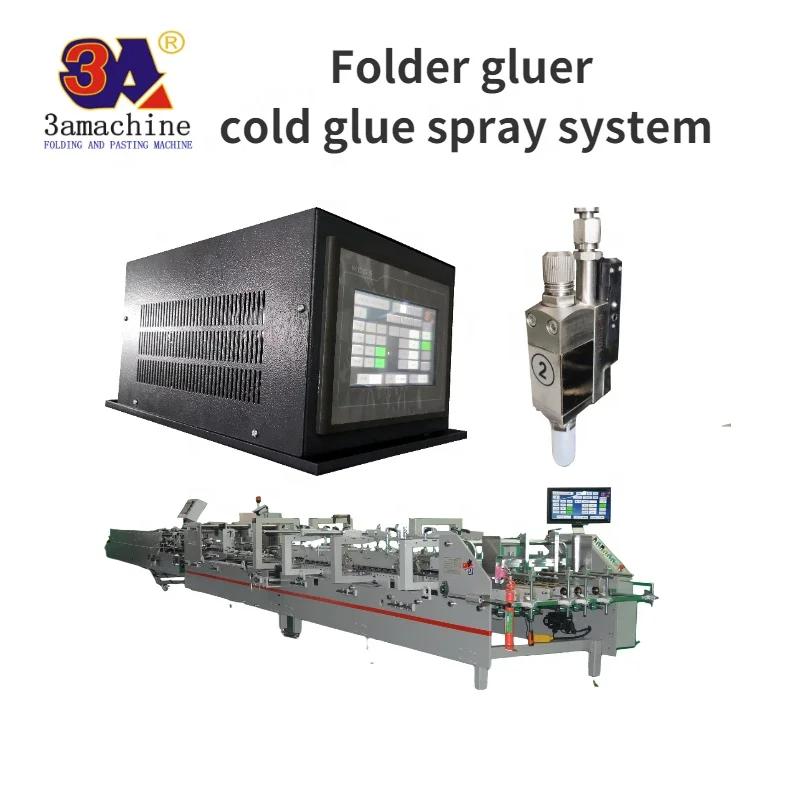 High Speed four gun automatic cold glue system for folder gluer machine folding gluing machine Paper Forming Machine
