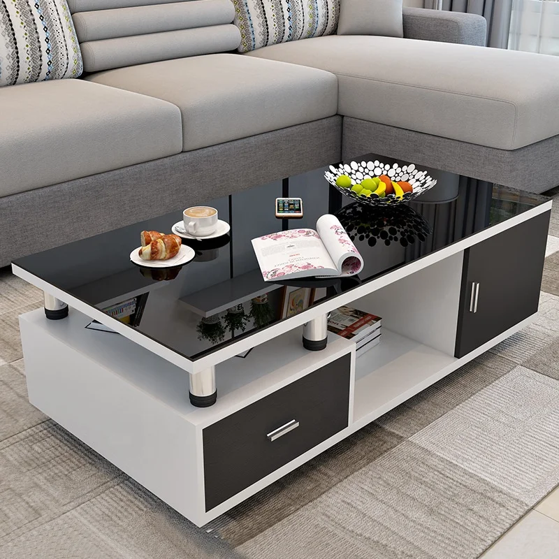 Modern new design hot sale tv stand and coffee table black