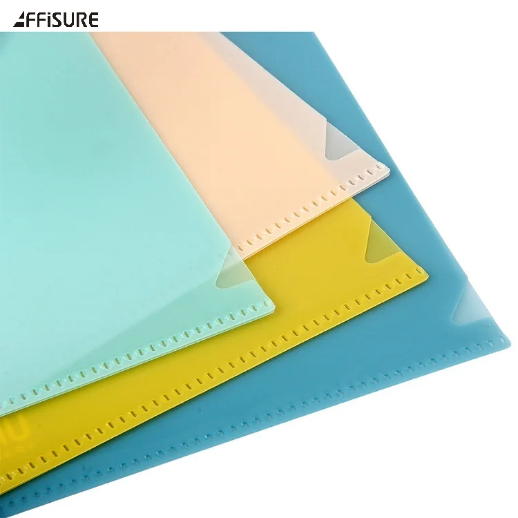 Popular Wholesale Custom Size Cheap PP PVC L Shape Folder Transparent Document File