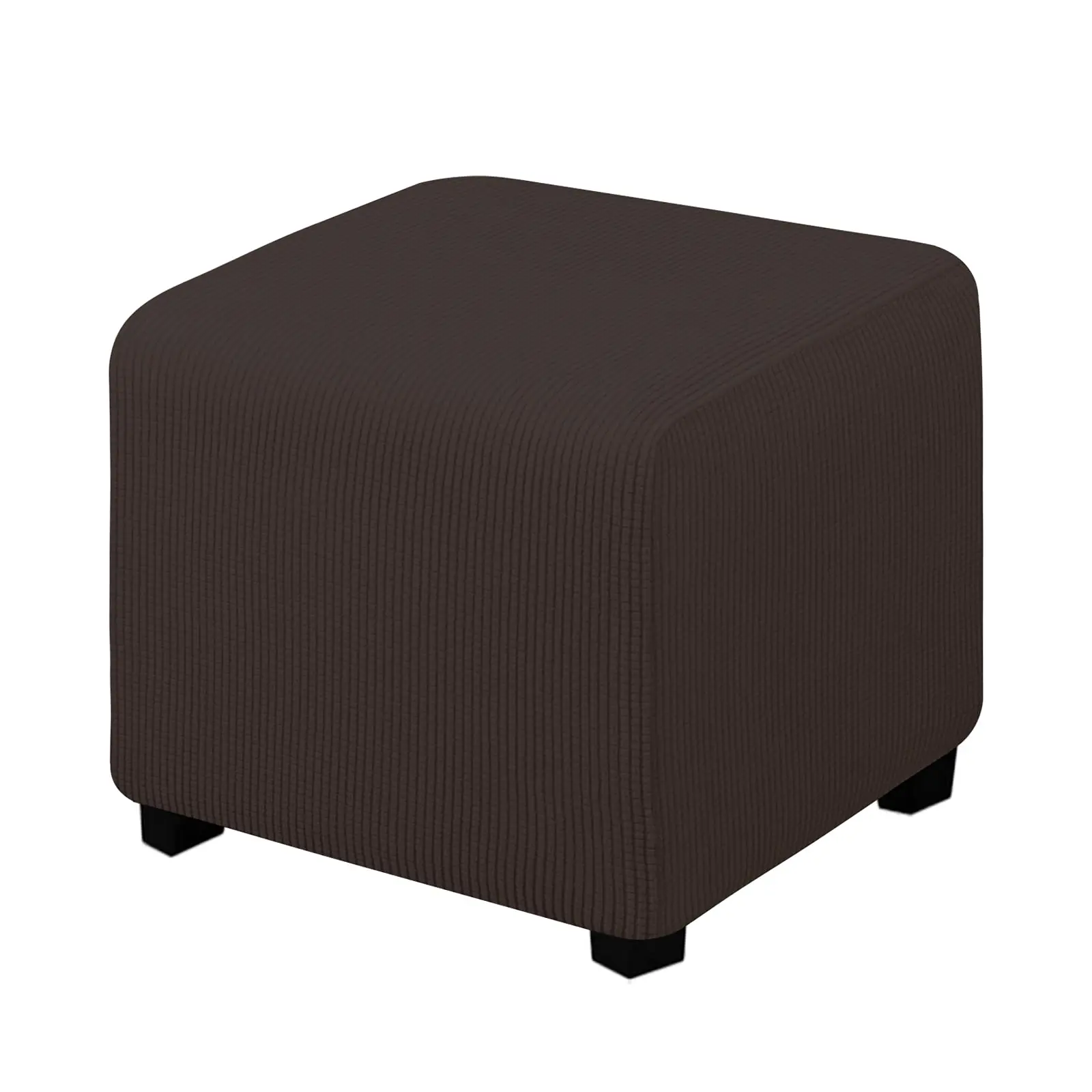 Stretch Ottoman Cover Folding Storage Stool Furniture Protector Rectangle slipcover with Elastic Bottom Velvet Ottoman Cover
