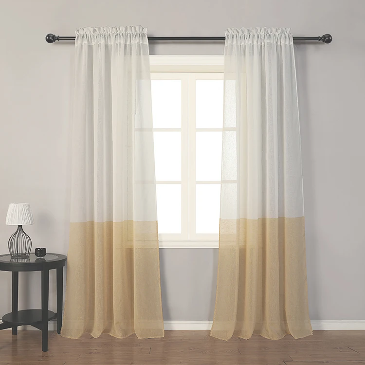 Wholesale Ready Made Curtain European Style Elegant 3 Color Polyester Blackout Curtain Tulle Sheer Curtain for home