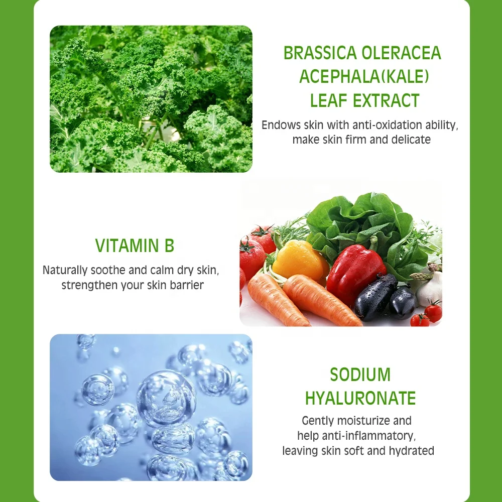 New Trends Vegan Organic Skin Care Hydrating Antioxidant Essence Kale+Vitamin B Face Serum