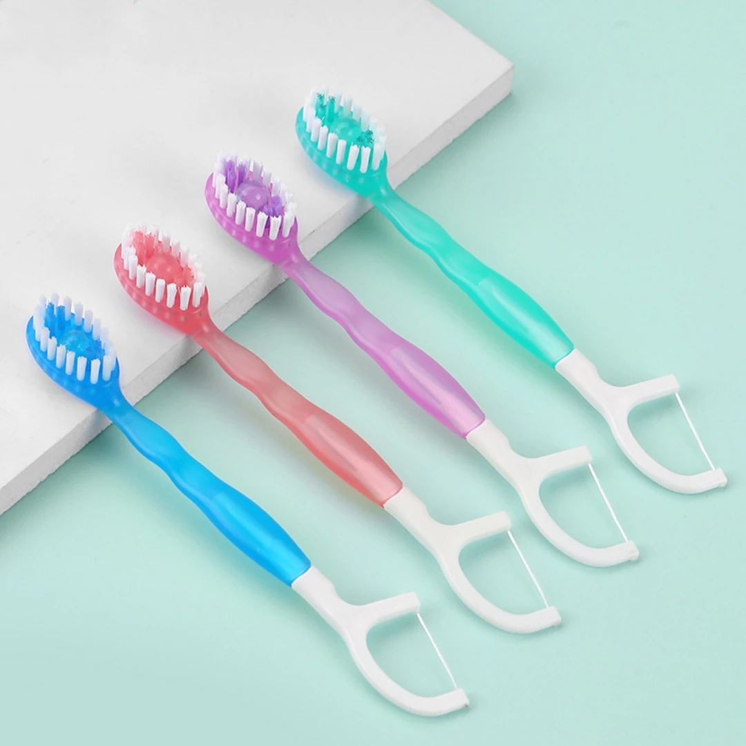 Toothbrush manufacturer private label adult plastic tooth brushes wide head  wheat straw handle toothbrush