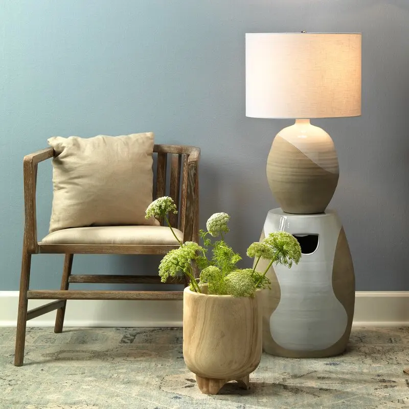 Paulownia Wood Vase Vintage Wooden Flower Vase Home Decorative wooden plant pot