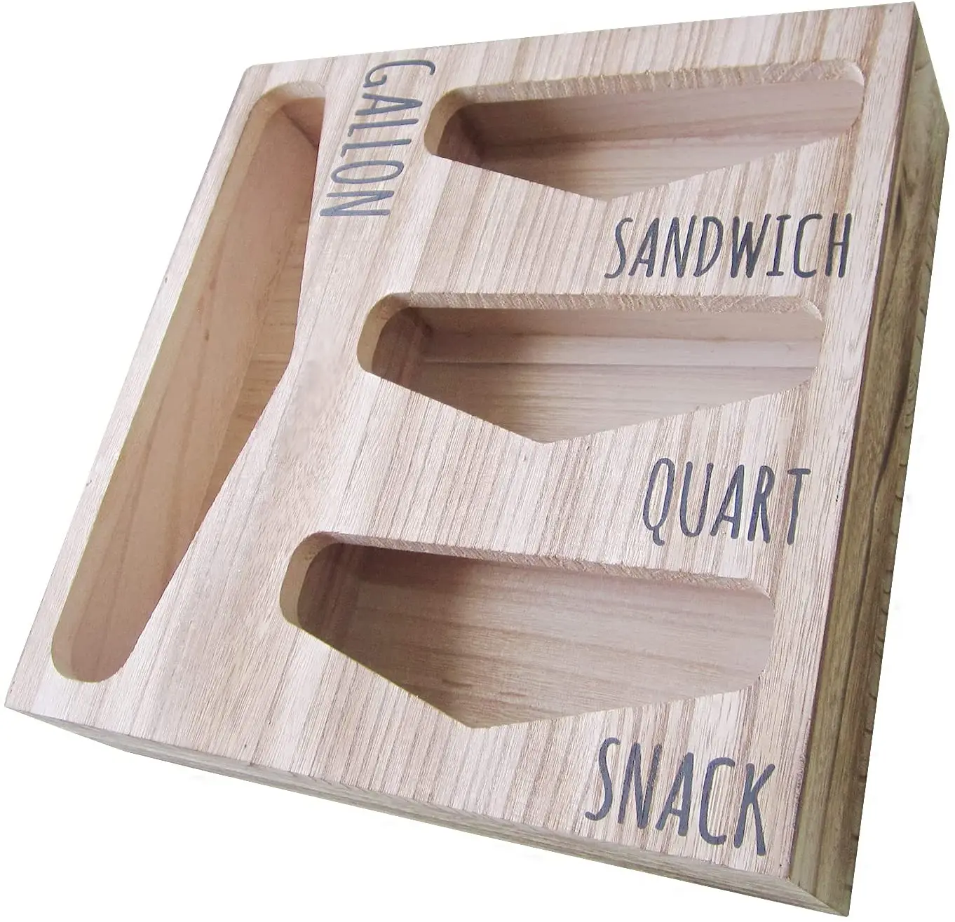 Vonssen Wood Kitchen Ziplock Baggie Dispenser Box for Drawer