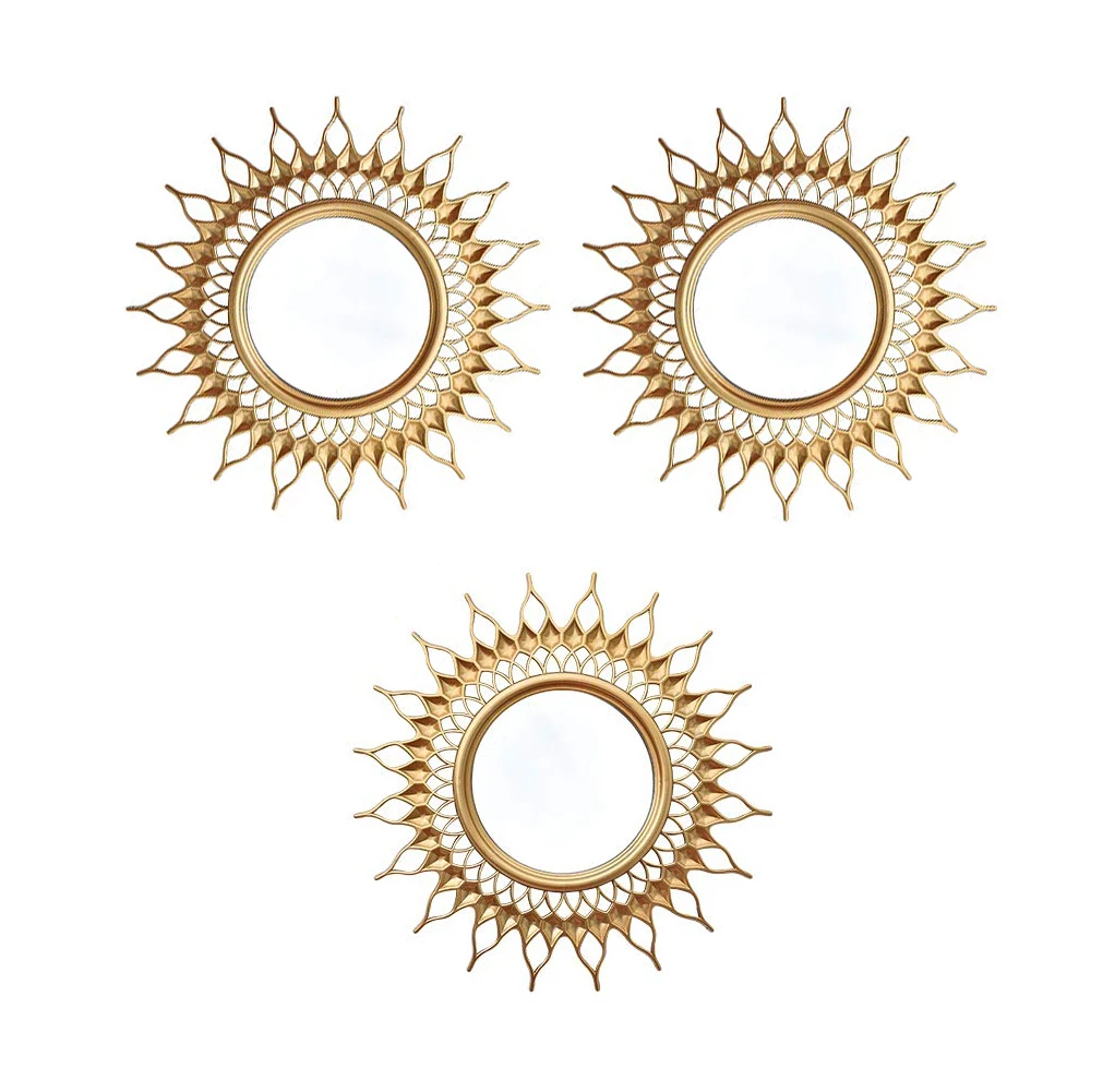 Wall Decor Display Lobby Gold House Round Interior Bedroom And Living Room Frame Art Hanging Flower Other Mirror Home Wall Decor