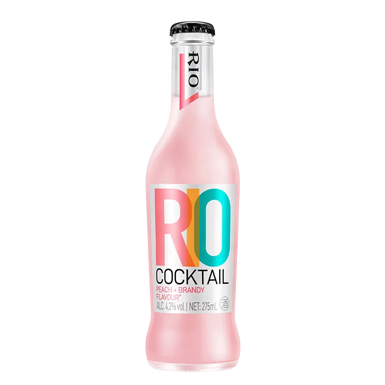 
 Спиртовые напитки и коктейльные бренди со вкусом персика, напиток RIO для ночного клуба и страсти, бар 3.8% том  