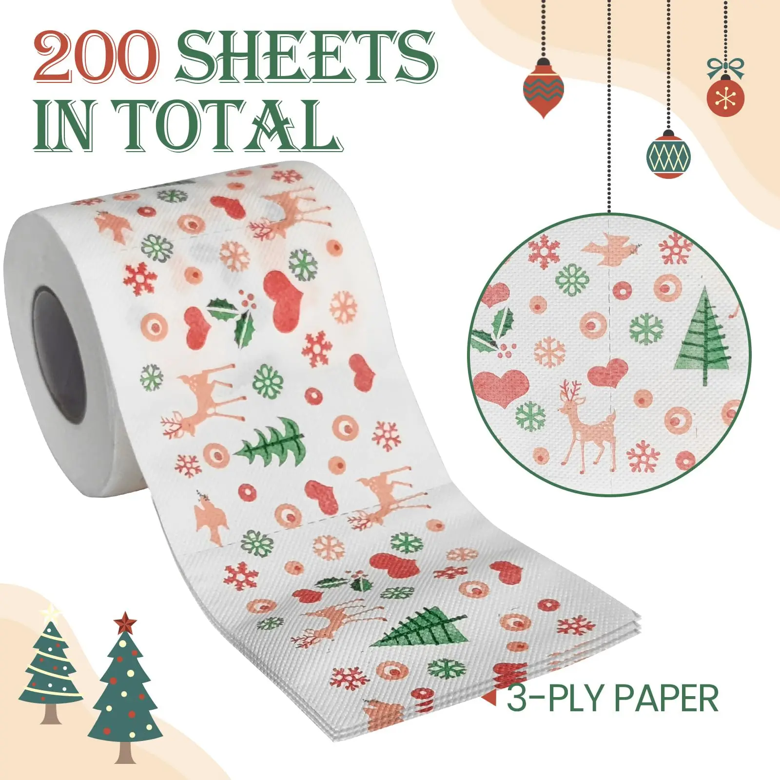 Manufacturer Direct Great Price Christmas Custom Design Printed Toilet Paper Rolls Paper Towel