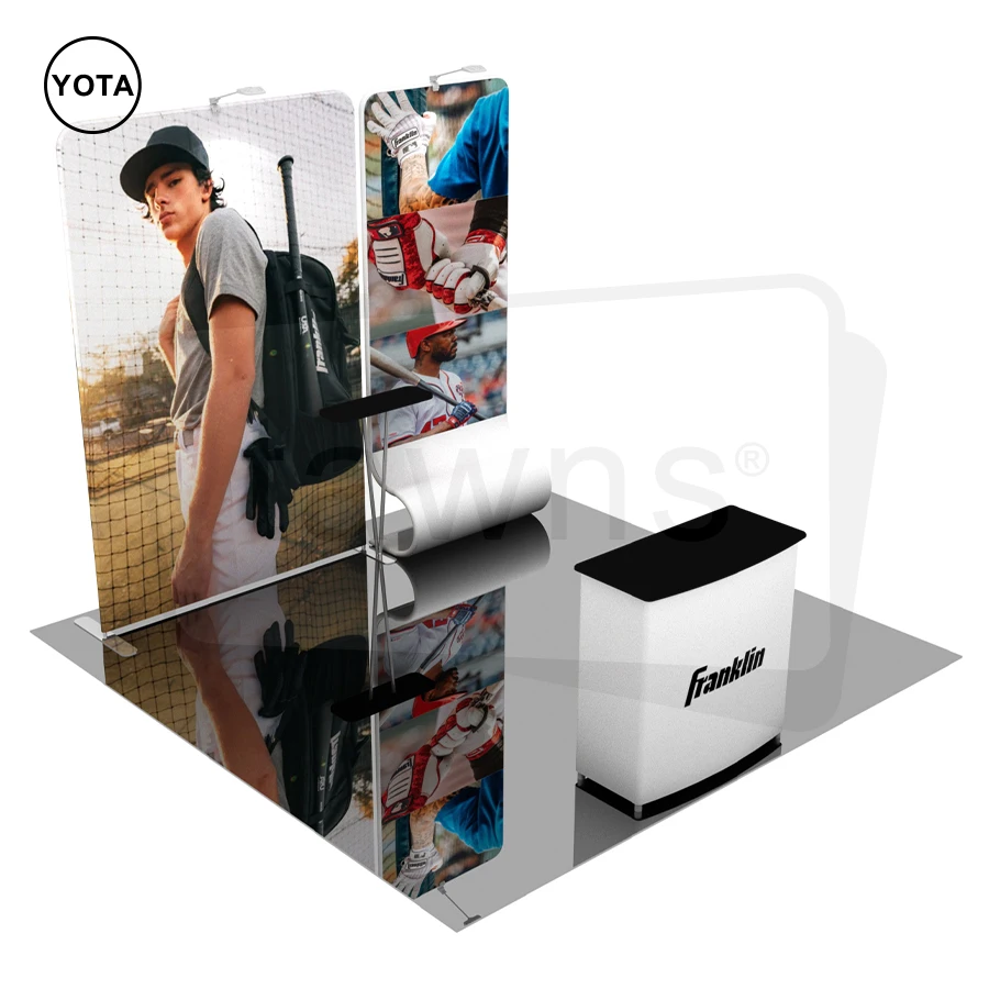Tawns Quick Install Folding 10x10 Tension Fabric Aluminium Advertising Trade Show Portable Exhibition Booth