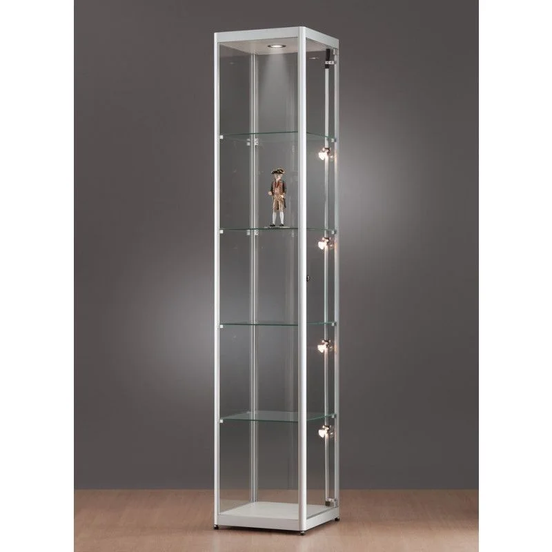 Tempered glass display cabinet Aluminum frame upright glass display cabinet souvenir display window
