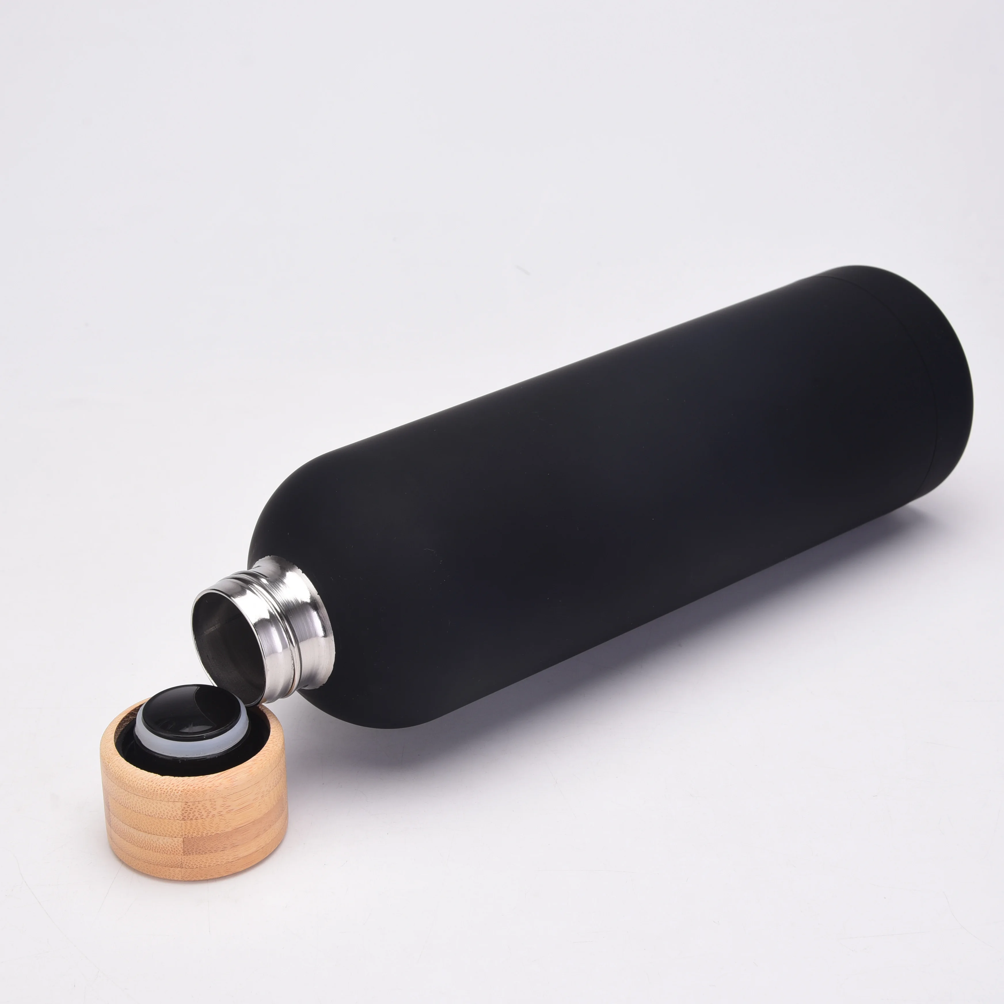 1000ml Outdoor  Large Capacity Double Wall Stainless Steel Vacuum Bottle Custom Water Bottles Drink Cup with Bamboo Lid