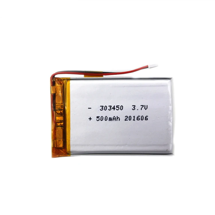 Customized lipo lithium battery li po 3.7v 7.4v 2s 500mah 600mah 700mah 1000mah 383450 303450 523450-2p pin polymer for gps