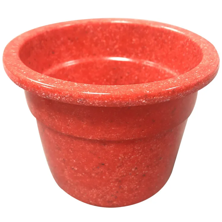 Bright red color Hydroponics plant pot 30% melamine for balcony