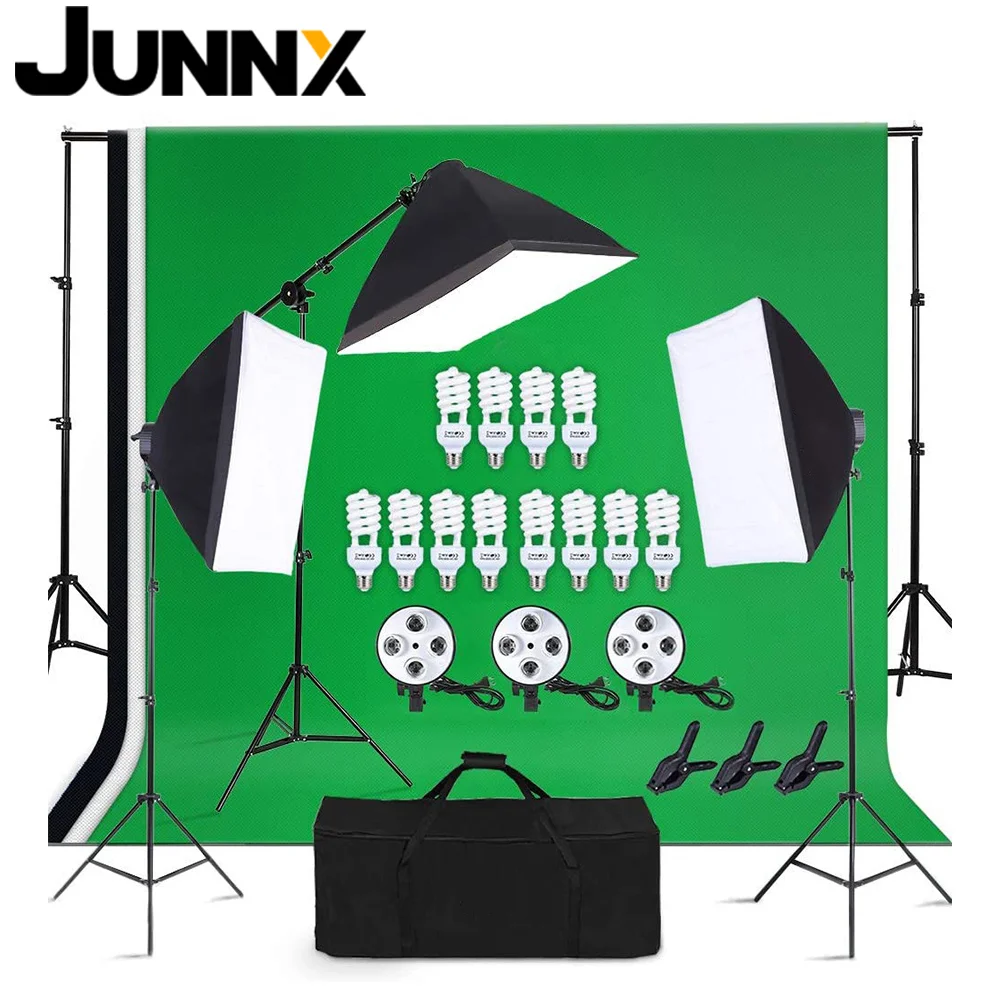 JUNNX Box Photography Photo Studio Light 50*70CM Softbox Photography Lighting Studio Photo Light Box LED Kit for Photo Studio