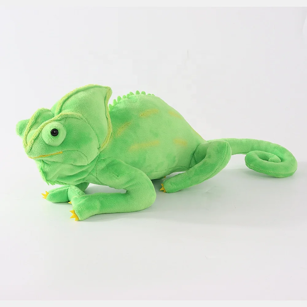 38CM Lifelike Chameleon Plush Toys Soft Realistic Wild Reptile Green Chameleon Stuffed Toys