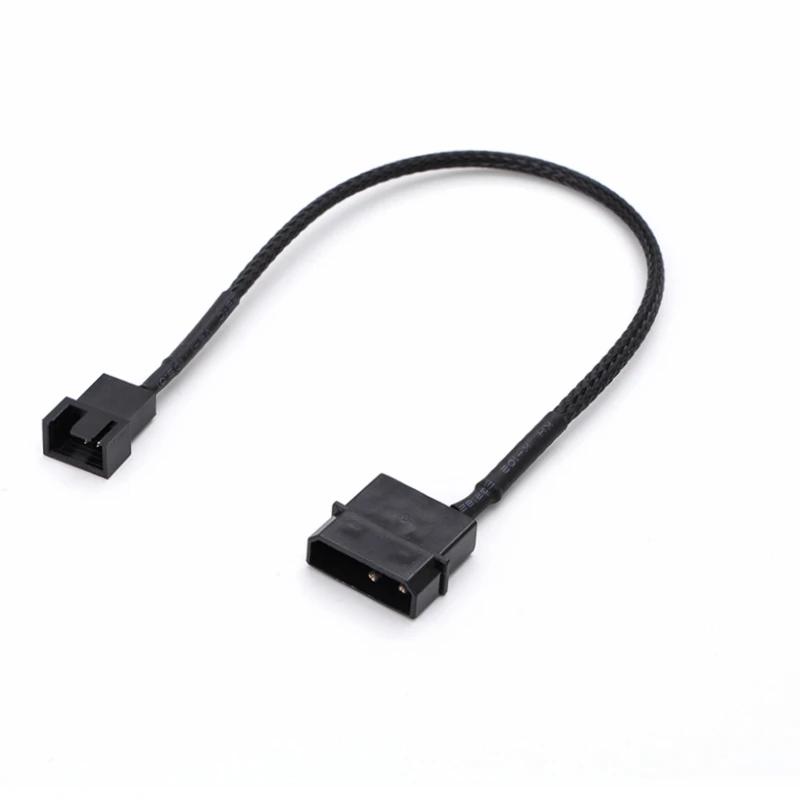 PC Chassis IDE Molex 4pin Connector to 2510 3Pin 4Pin Cooler Cooling fan Adapter Splitter Power Sleeved Cable 1 to 2 way 27CM