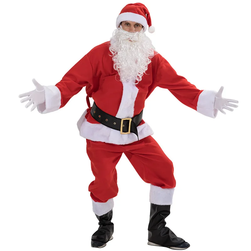 high quality Christmas Santa claus velvet clothes costumes