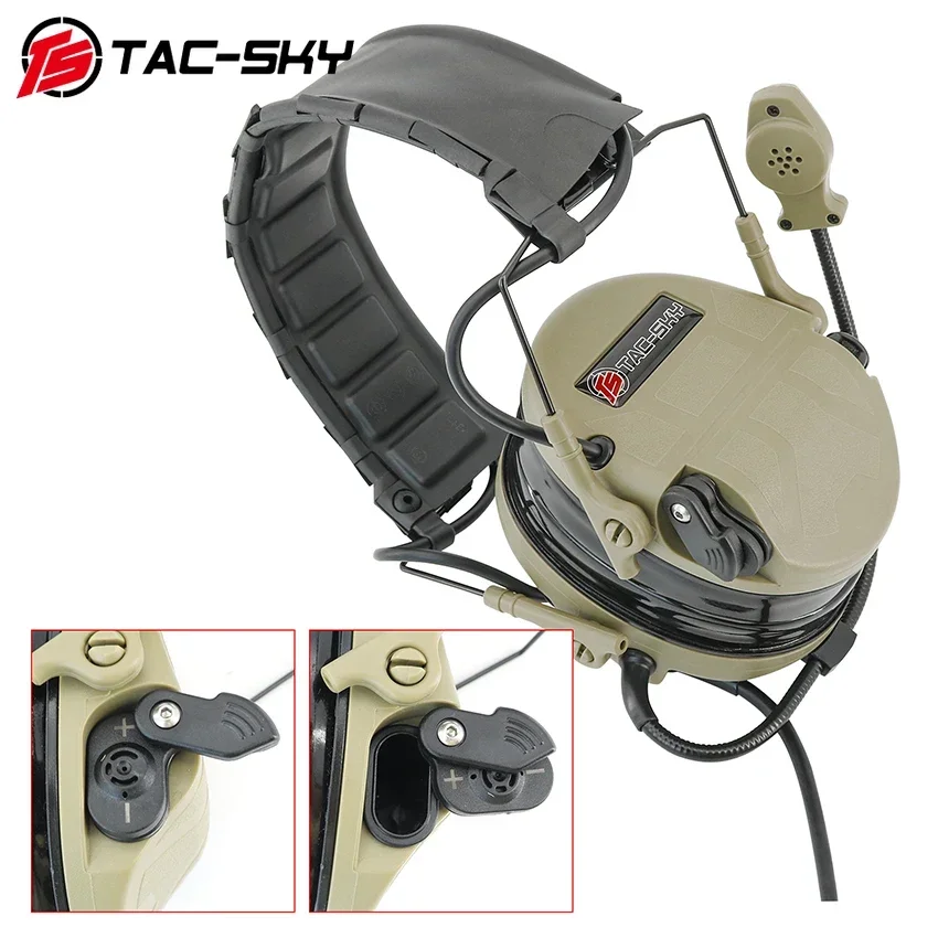 TS TAC-SKY Headset Tactical SORDIN Ultra Shooting Hearing Protection Noise Cancelling Pickup Headphone for Walkie Talkie