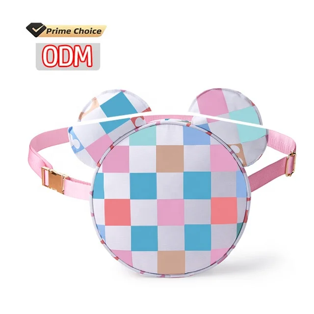 Custom Mouse Shape Head Nylon Print Fanny Children Waist Purse For Girls Bum Bag Kids Fanny Pack Kid Custom Design Kids Belt Bag