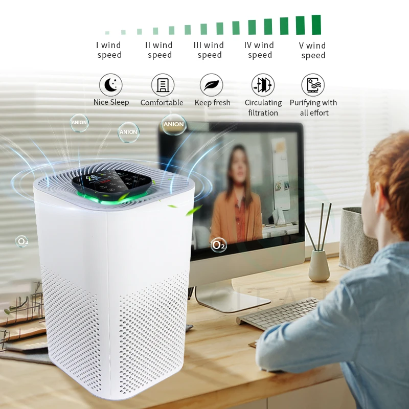 15W air purifier home WIFI control Activated carbon air purifier hepa filter true hepa h13 filter
