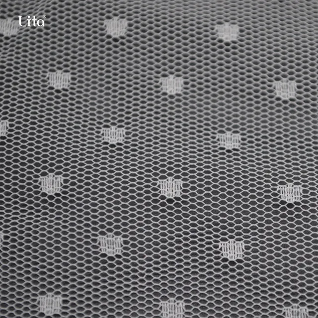 polyester mesh with small dot tulle mesh fabric