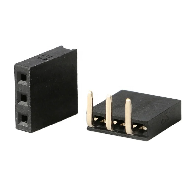 female 127 pin header connector female 2x3p 3 pins 2.54mm pitch Female right single row angle Pin header