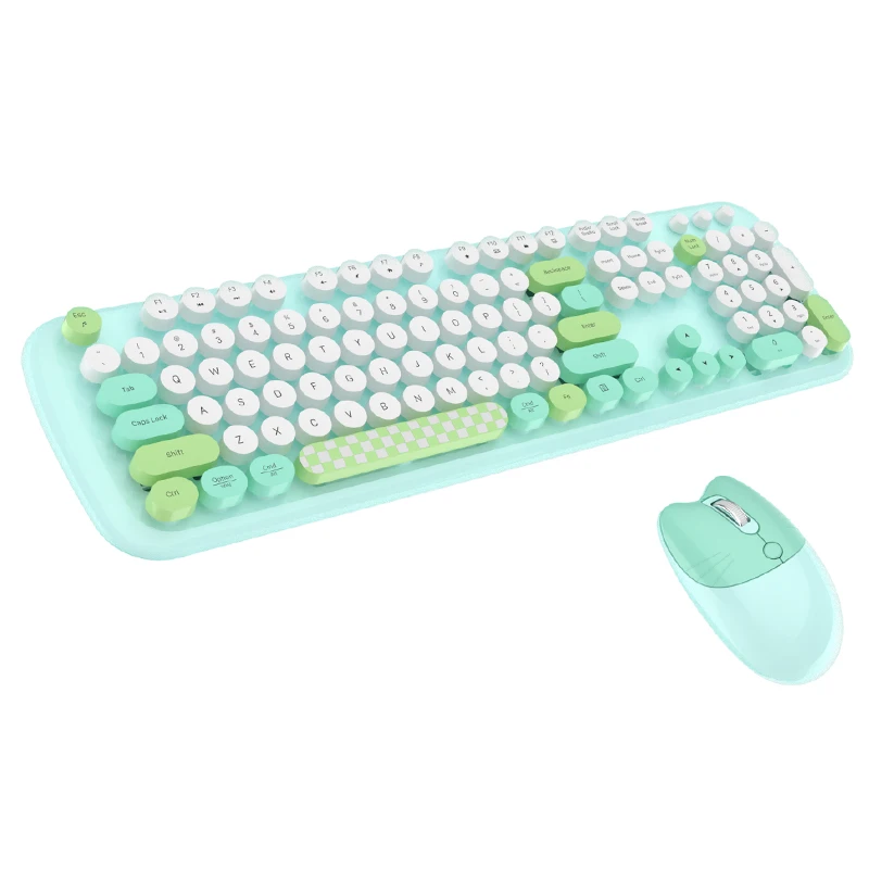 GEEZER Full-Size Keyboard Round-Keycap Design for Keyboard Mouse Combos