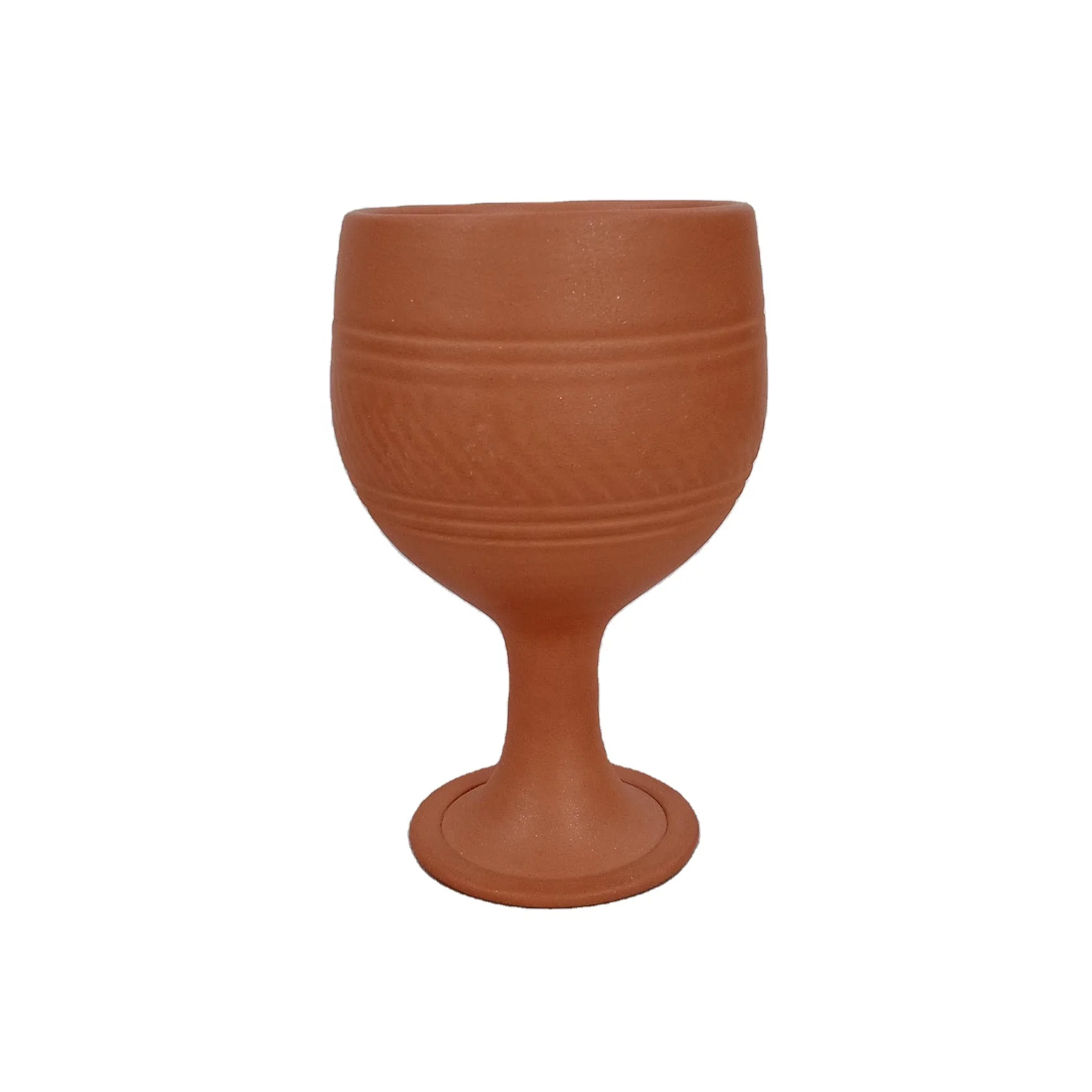 New Design Handmade Clay terracotta Wine glass 350-450 ml capacity made from natural clay. with glossy finished