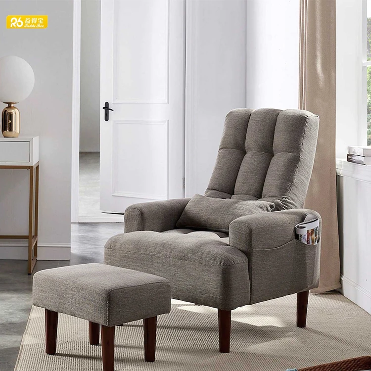 Redde Boo New Fabric Wood Leisure Sofa Modern Style Office Chair with Ottoman Stock in US Warehouse