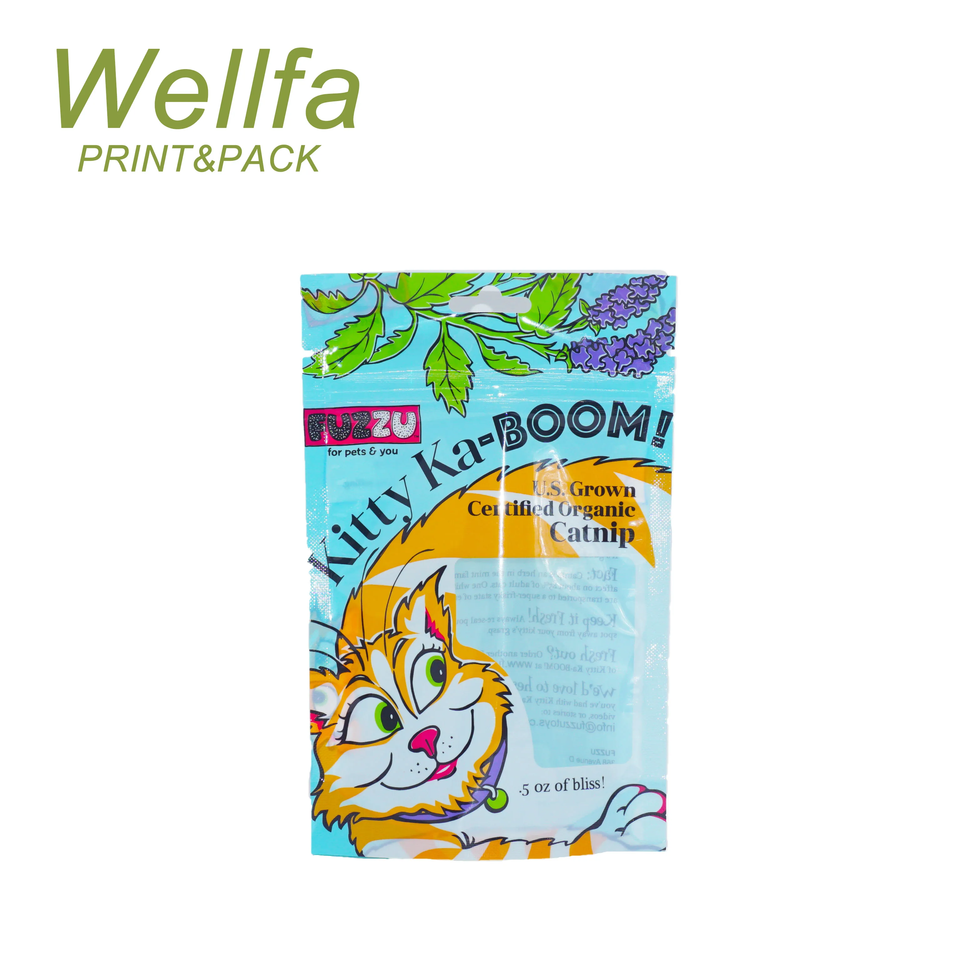 Inflatable Heat Sealable Plastic Bag with Window Display for Snack Packaging