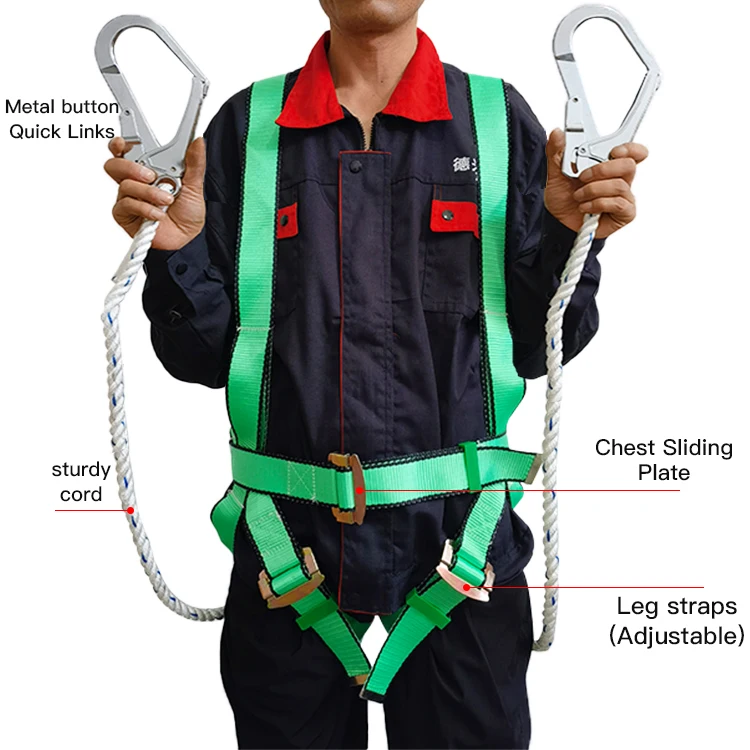 Factory Wholesale Strong and Sturdy Safety Belt Double Hook Five-point Full Body Harness Electrical Electrician Safety Belt