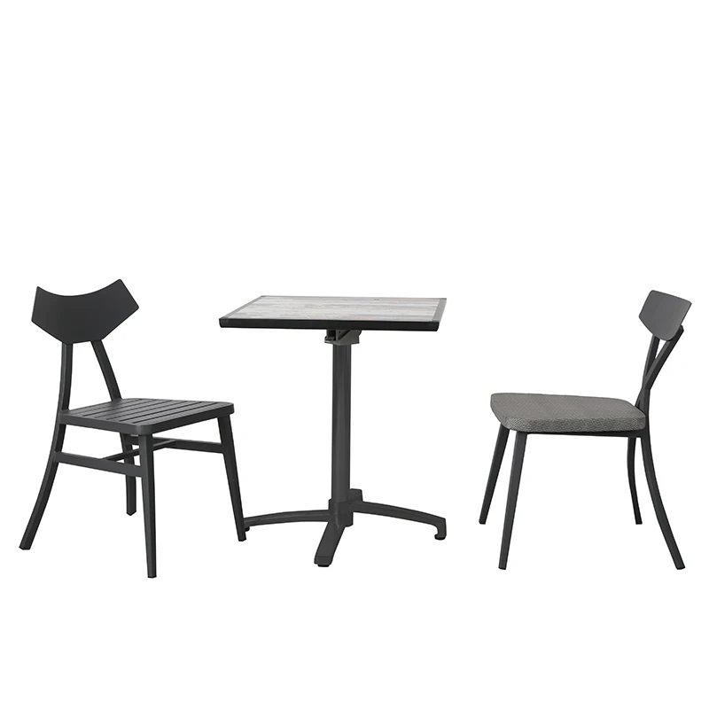 Morden french outdoor hotel pool table aluminum square folding table outdoor restaurant tea tables